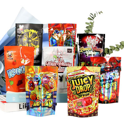 थर्मल सील रीसेलेबल मायलर बैग, कस्टम ज़िपर होलोग्राफिक स्टैंड अप पॉच