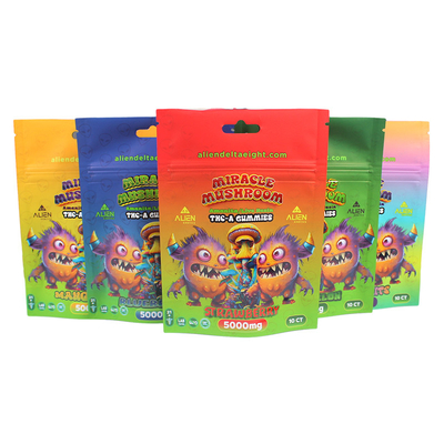 एल्यूमीनियम पन्नी डिजिटल मुद्रित स्टैंड अप बैग पुनः बंद करने योग्य Mylar Zip Lock Bags For Food