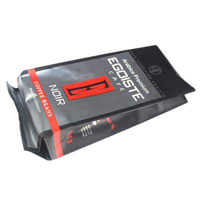 हीट सील मैट ब्लैक साइड Gusset कॉफी बैग खड़े हो जाओ Ziplock प्लास्टिक बैग 12oz