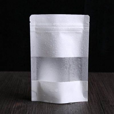 मेगा देखें के माध्यम से बैग ज़िपर सफेद फिर से बंद करने योग्य कागज बैग