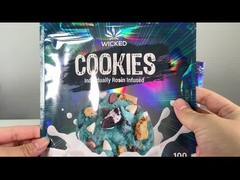 holographic pouch weed packaging bags mylar plastic stand up pouch for custom